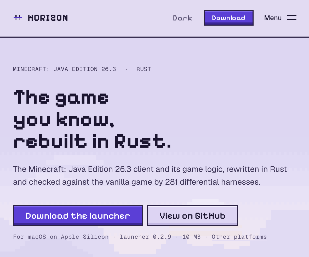 Horizon 官网：熟悉的游戏，用 Rust 重写